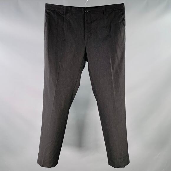 DOLCE & GABBANA Size 36 Charcoal Grey Wool Blend Tapered Zip Fly Dress Pants